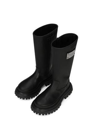 black leather boots DOLCE E GABBANA KIDS | D11213A344480999